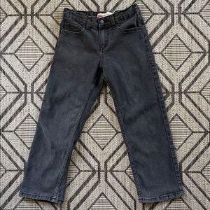 Levi's Kids Loose Straight Adjustable Waist Black Jeans Size 10